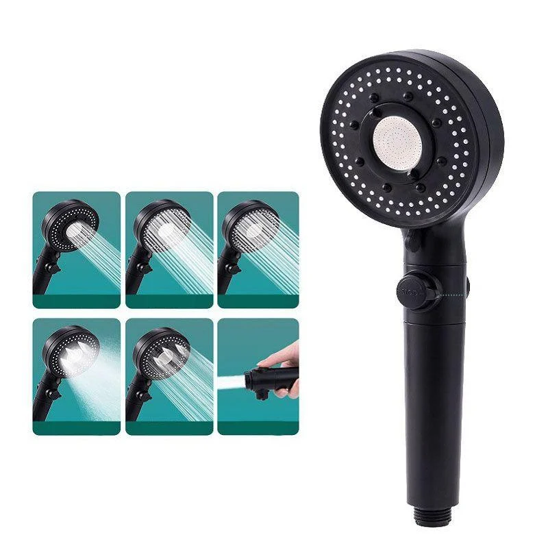 Contemporary Shower Head Combo Handheld Shower Head Plastic Wall-Mount Black Shower Head -Bathlova