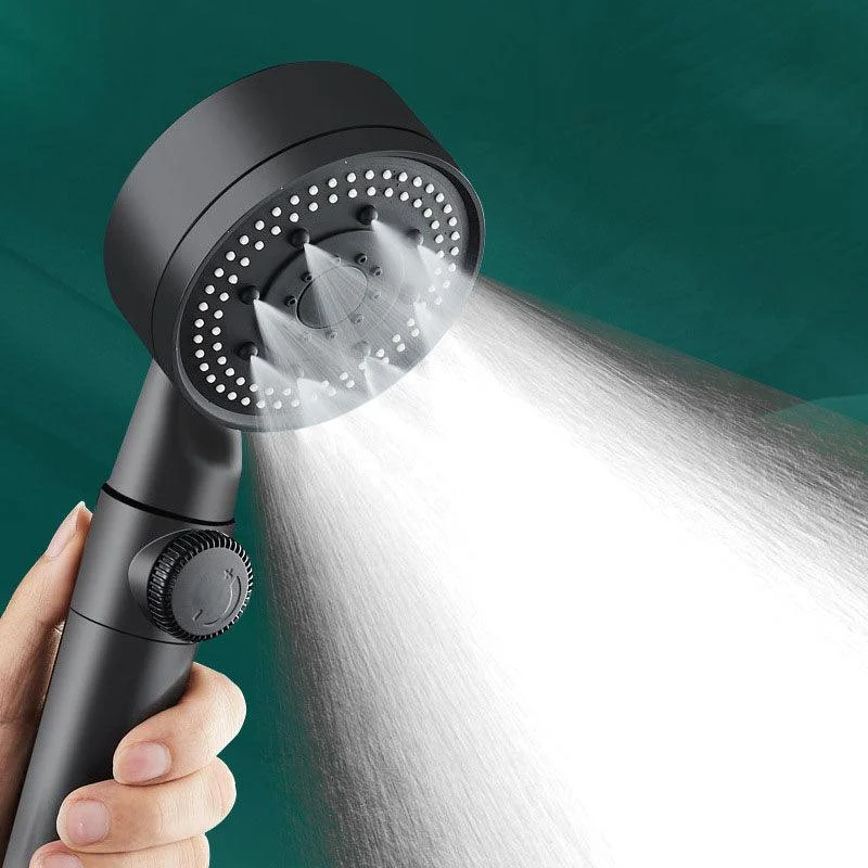 Contemporary Shower Head Combo Handheld Shower Head Plastic Wall-Mount Black Shower Head -Bathlova