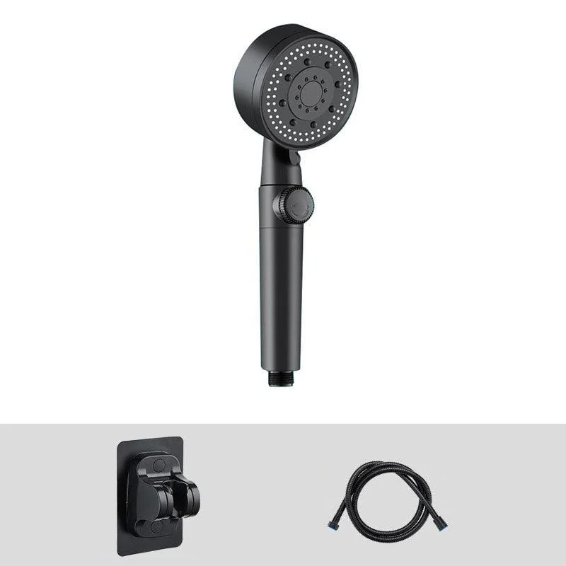 Contemporary Shower Head Combo Handheld Shower Head Plastic Wall-Mount Black Shower Head -Bathlova