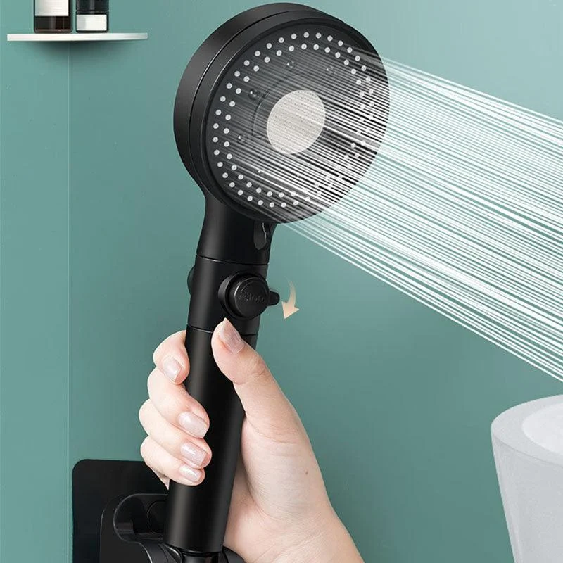 Contemporary Shower Head Combo Handheld Shower Head Plastic Wall-Mount Black Shower Head -Bathlova