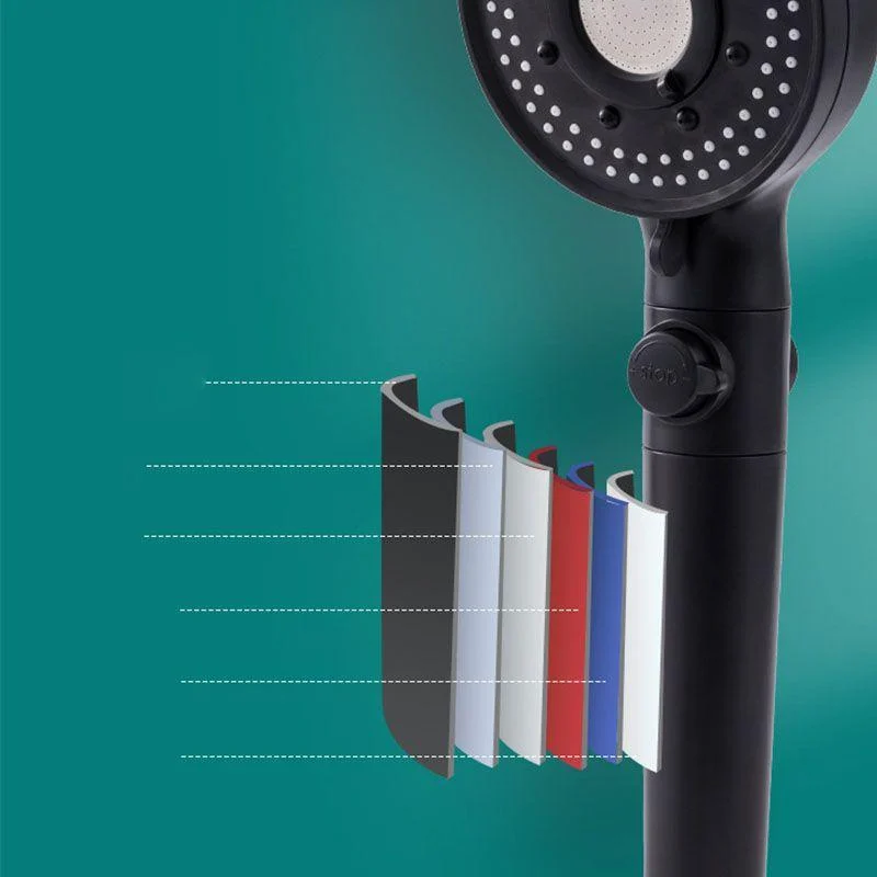 Contemporary Shower Head Combo Handheld Shower Head Plastic Wall-Mount Black Shower Head -Bathlova