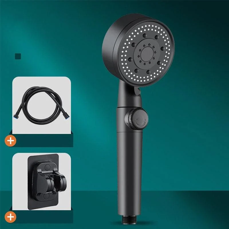 Contemporary Shower Head Combo Handheld Shower Head Plastic Wall-Mount Black Shower Head -Bathlova