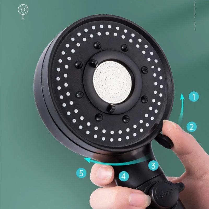 Contemporary Shower Head Combo Handheld Shower Head Plastic Wall-Mount Black Shower Head -Bathlova