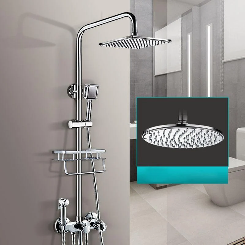 Contemporary Shower Head Combo Polished Stainless Steel Ceiling Mounted Shower Head -Bathlova