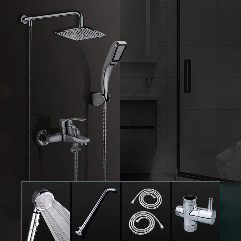 Contemporary Shower Head Combo Polished Stainless Steel Ceiling Mounted Shower Head -Bathlova