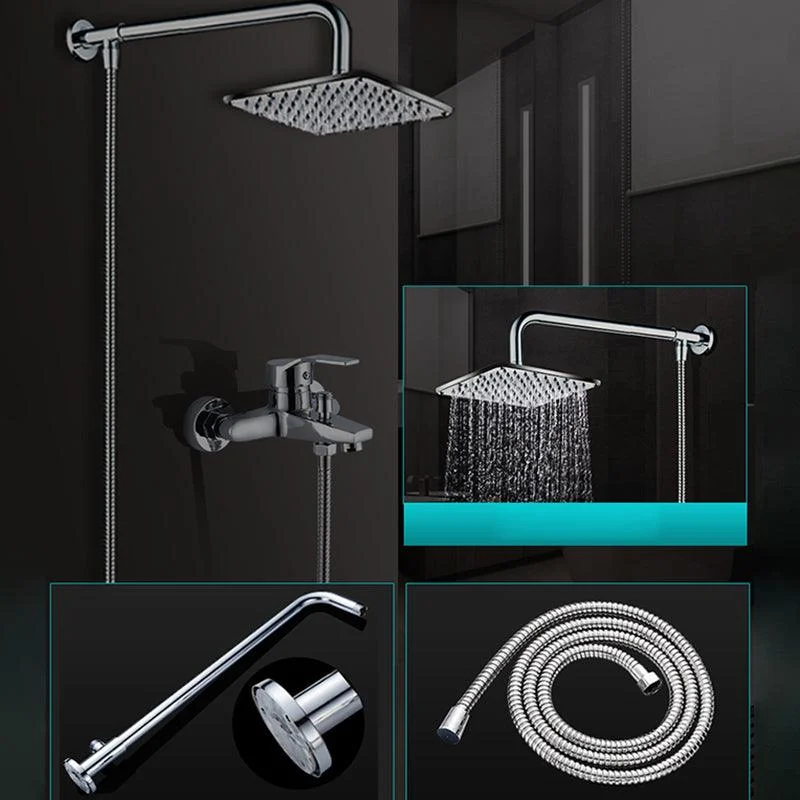 Contemporary Shower Head Combo Polished Stainless Steel Ceiling Mounted Shower Head -Bathlova