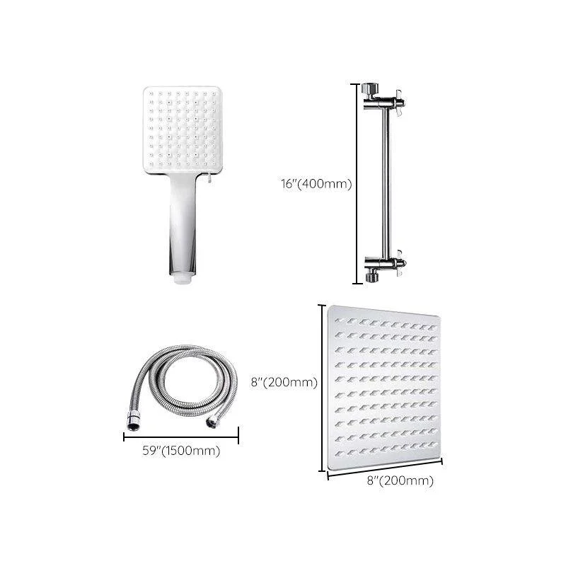 Contemporary Shower Head Combo Polished Stainless Steel Wall-Mount Shower Head -Bathlova