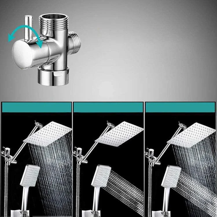 Contemporary Shower Head Combo Polished Stainless Steel Wall-Mount Shower Head -Bathlova