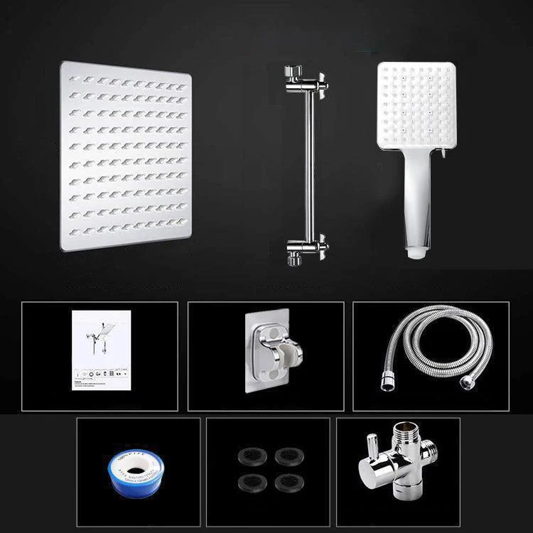 Contemporary Shower Head Combo Polished Stainless Steel Wall-Mount Shower Head -Bathlova