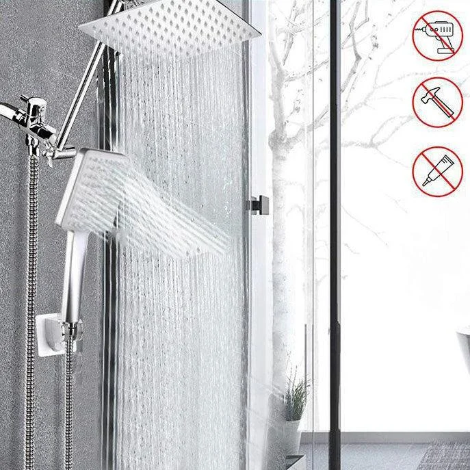 Contemporary Shower Head Combo Polished Stainless Steel Wall-Mount Shower Head -Bathlova