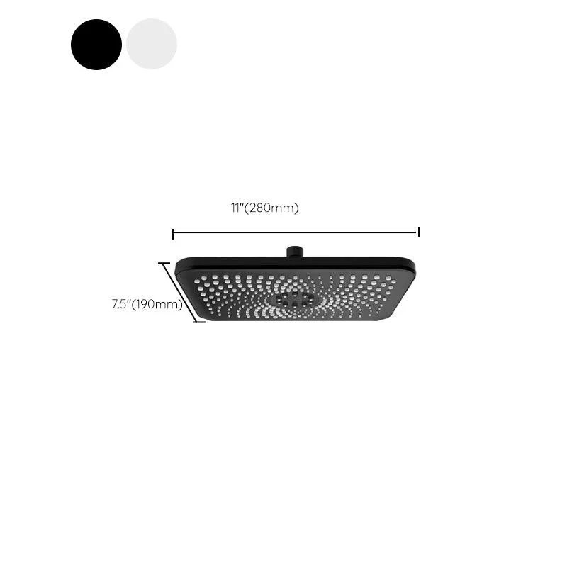 Contemporary Shower Head Combo Standard Spray Pattern Rectangle Large Shower Head -Bathlova