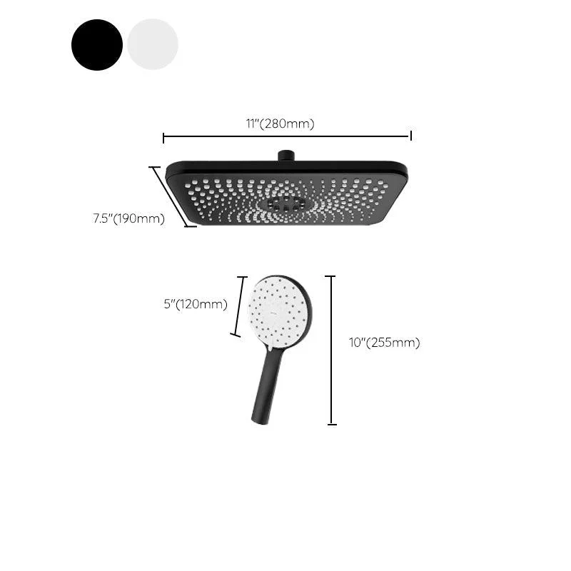 Contemporary Shower Head Combo Standard Spray Pattern Rectangle Large Shower Head -Bathlova