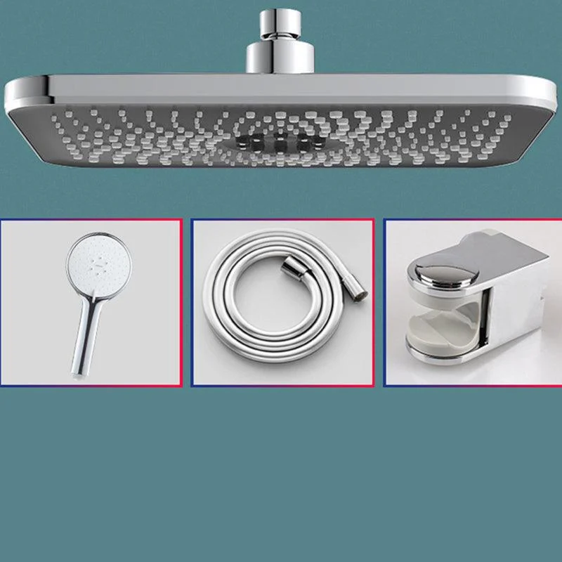 Contemporary Shower Head Combo Standard Spray Pattern Rectangle Large Shower Head -Bathlova