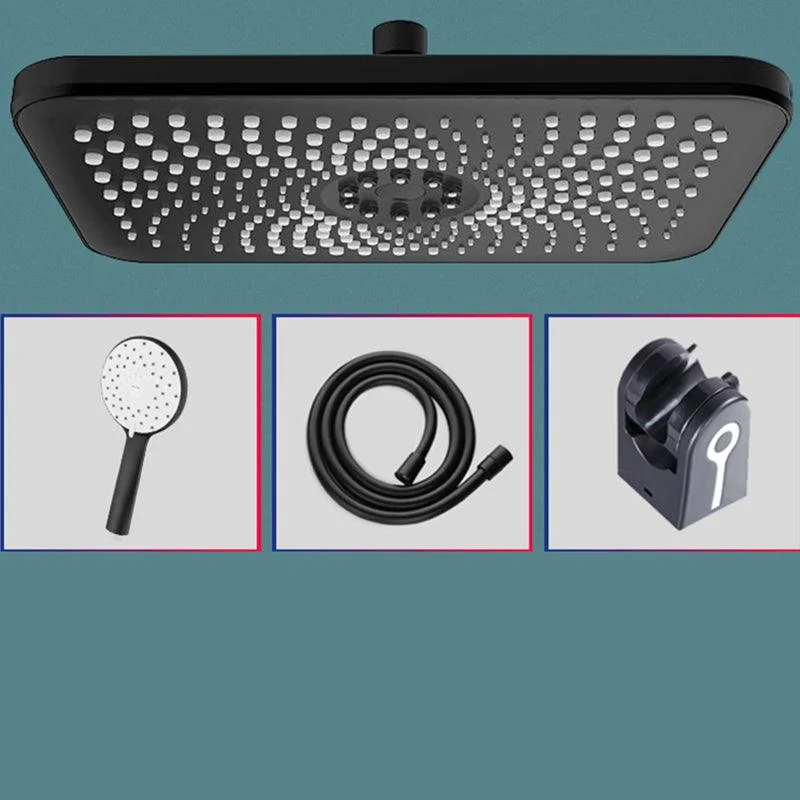 Contemporary Shower Head Combo Standard Spray Pattern Rectangle Large Shower Head -Bathlova