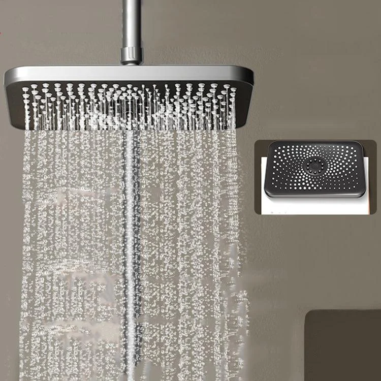 Contemporary Shower Head Combo Standard Spray Pattern Rectangle Large Shower Head -Bathlova