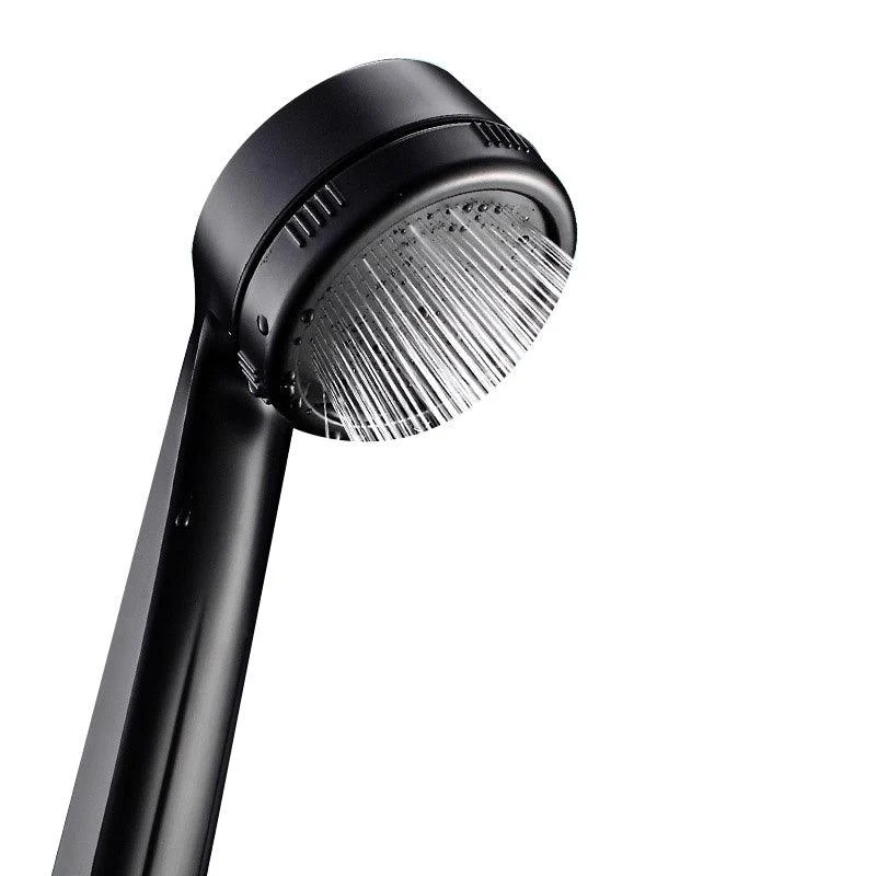 Contemporary Shower Head Round Handheld Shower Head Combo in Black -Bathlova