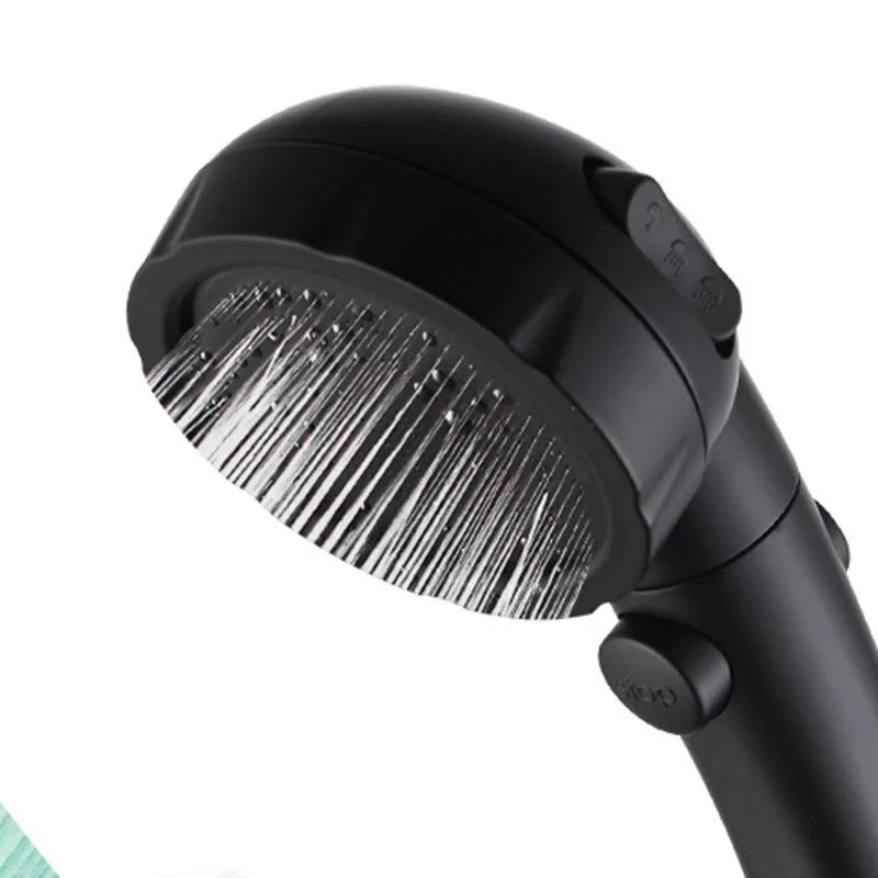 Contemporary Shower Head Round Handheld Shower Head Combo in Black -Bathlova