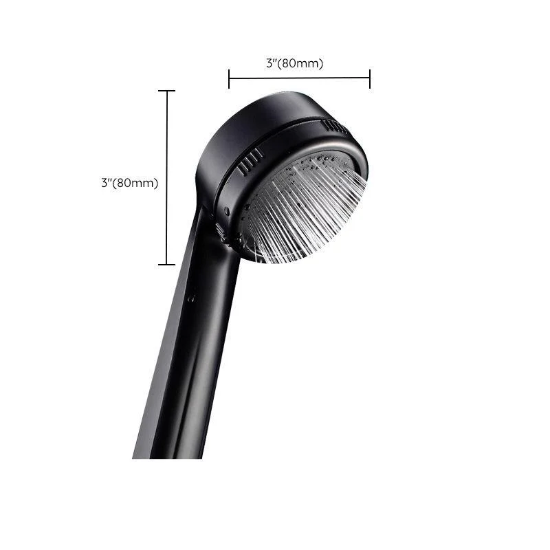 Contemporary Shower Head Round Handheld Shower Head Combo in Black -Bathlova