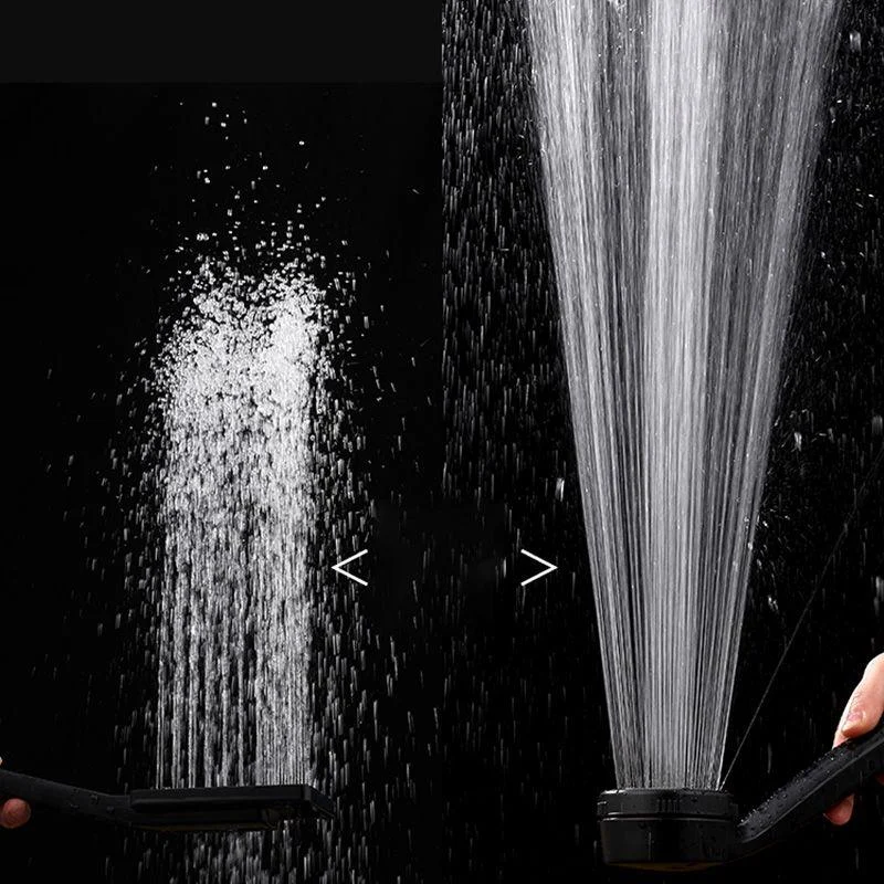 Contemporary Shower Head Round Handheld Shower Head Combo in Black -Bathlova