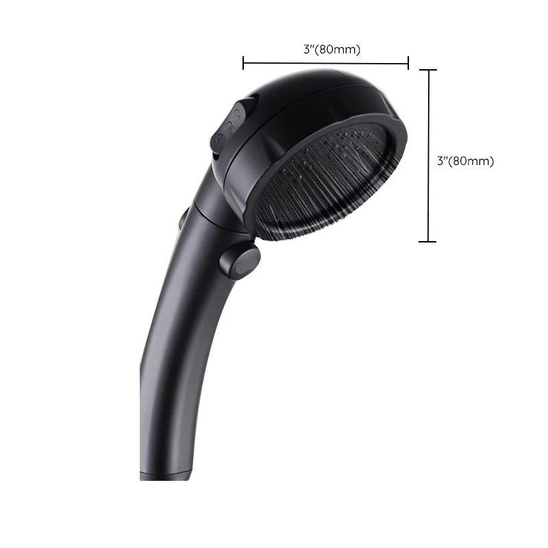 Contemporary Shower Head Round Handheld Shower Head Combo in Black -Bathlova