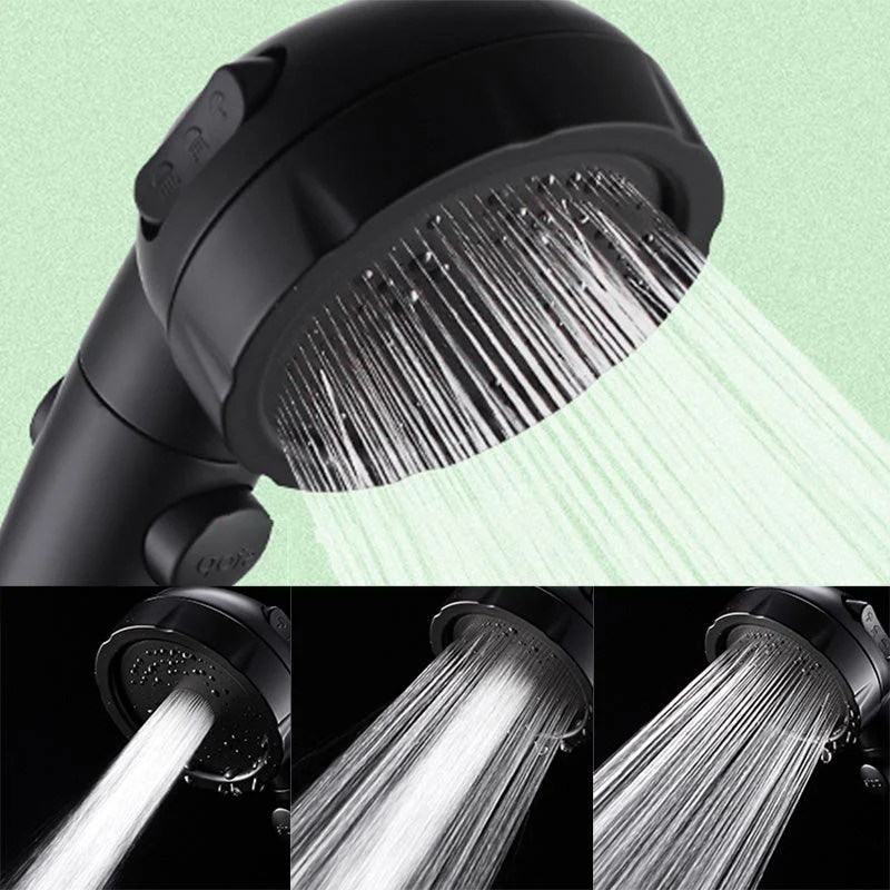 Contemporary Shower Head Round Handheld Shower Head Combo in Black -Bathlova