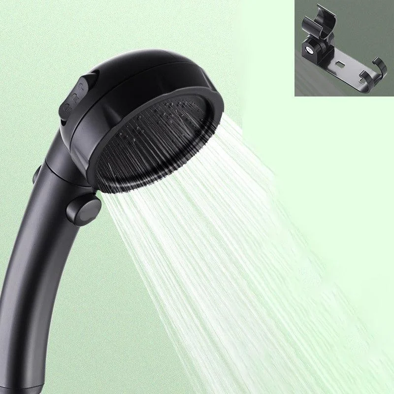 Contemporary Shower Head Round Handheld Shower Head Combo in Black -Bathlova