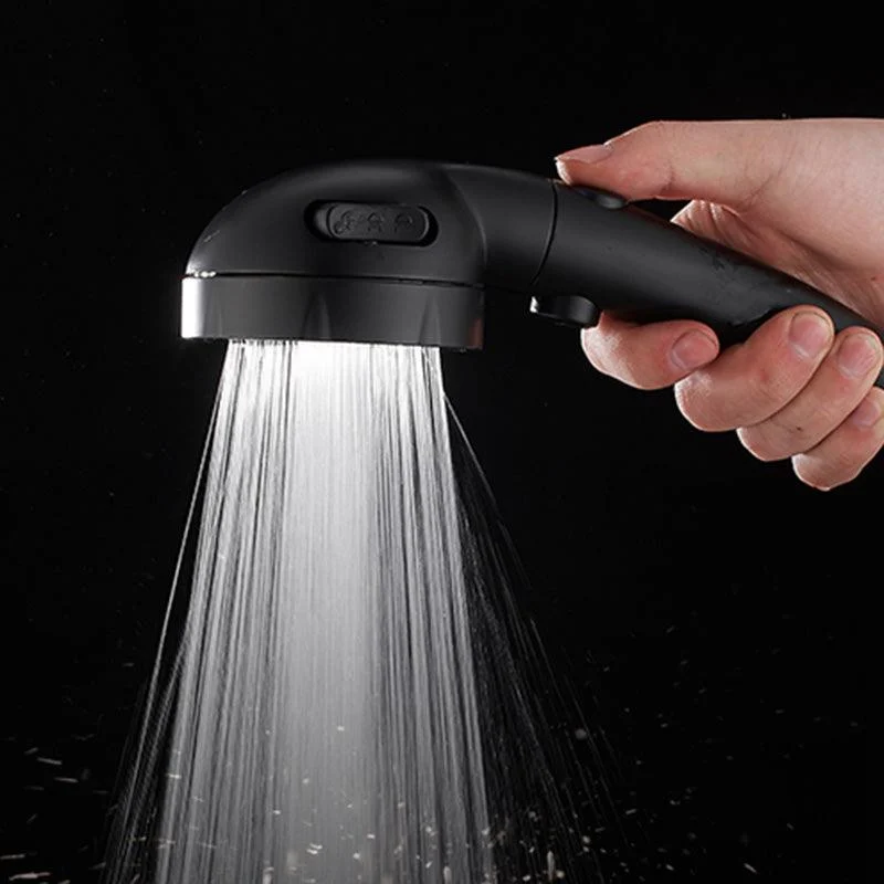 Contemporary Shower Head Round Handheld Shower Head Combo in Black -Bathlova