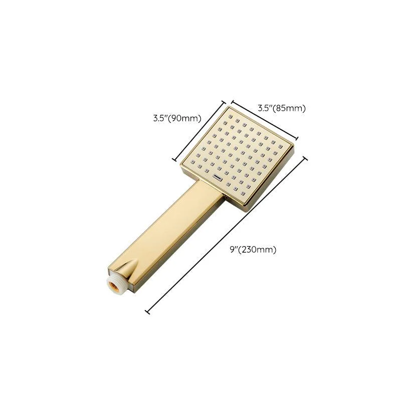 Contemporary Shower Head Square Golden Bathroom Handheld Shower Head -Bathlova