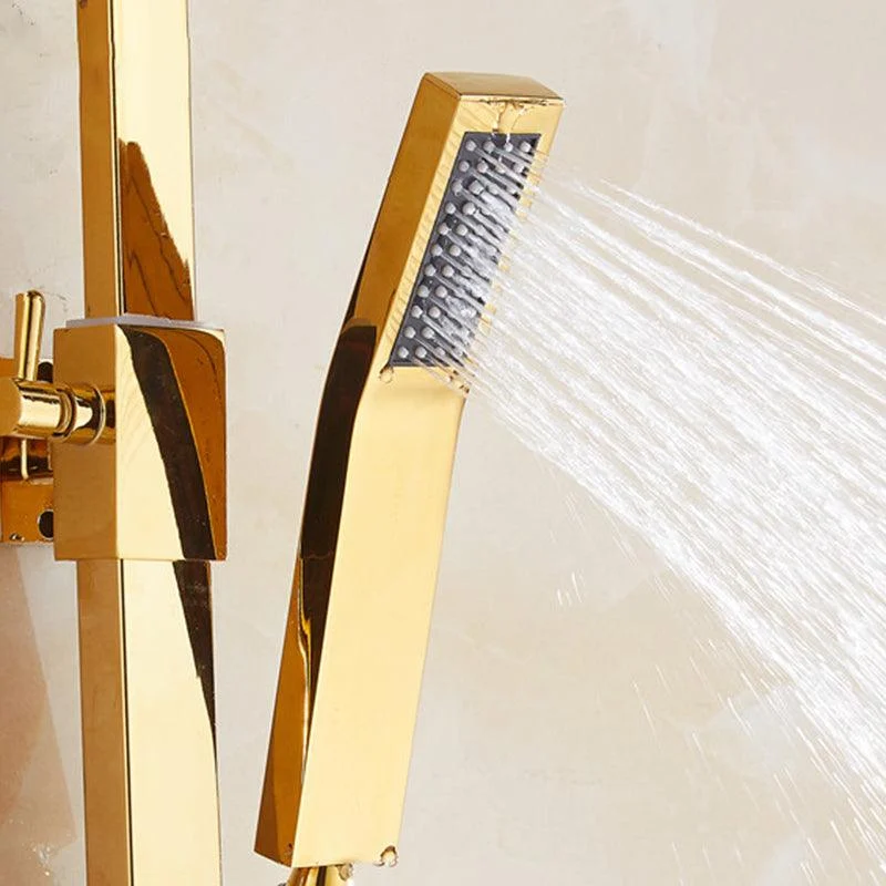 Contemporary Shower Head Square Golden Bathroom Handheld Shower Head -Bathlova