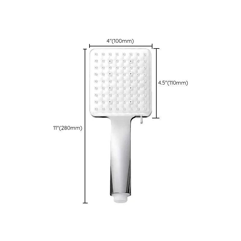 Contemporary Shower Head Square Handheld Shower Head in Silver -Bathlova