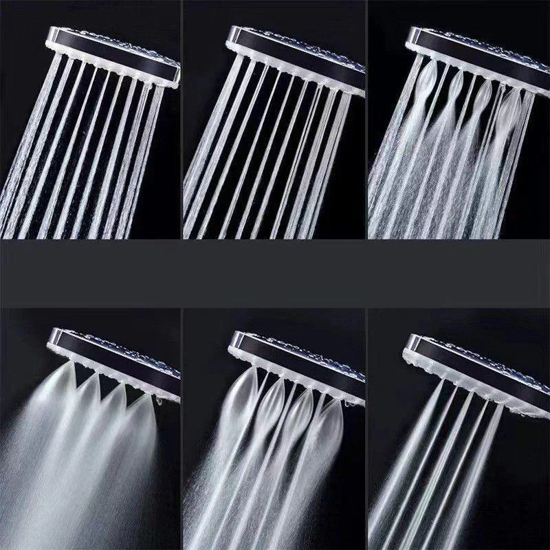 Contemporary Shower Head Square Handheld Shower Head in Silver -Bathlova