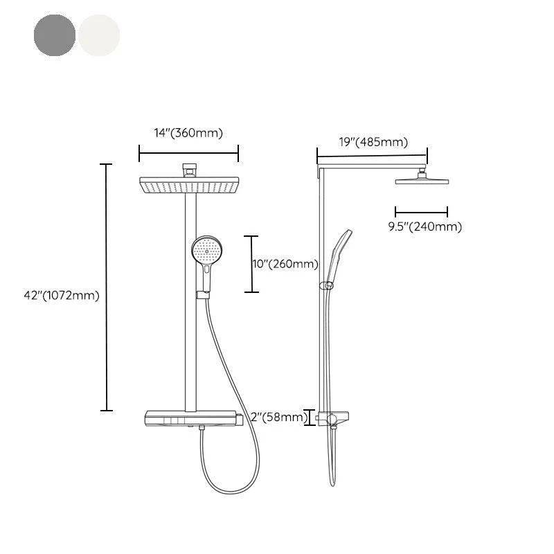 Contemporary Shower Set Adjustable Shower Head Slide Bar Wall Mounted Shower System -Bathlova