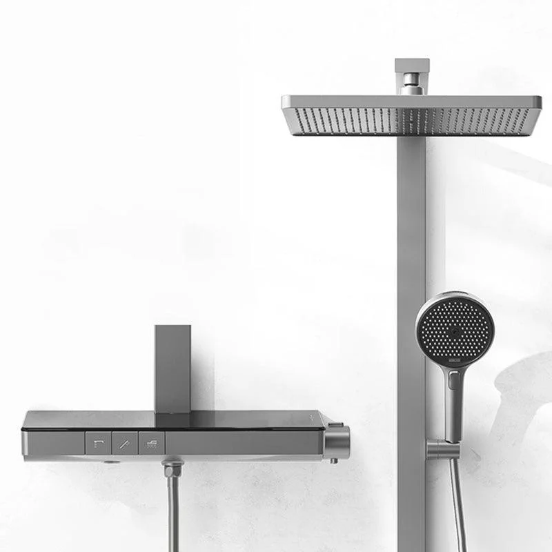 Contemporary Shower Set Adjustable Shower Head Slide Bar Wall Mounted Shower System -Bathlova