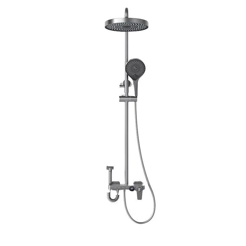 Contemporary Shower Set Dual Shower Head Slide Bar Thermostatic Wall Mounted Shower System -Bathlova