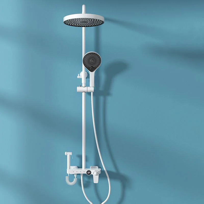 Contemporary Shower Set Dual Shower Head Slide Bar Thermostatic Wall Mounted Shower System -Bathlova