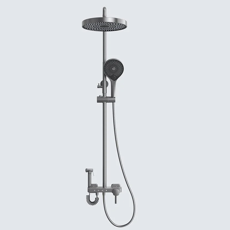 Contemporary Shower Set Dual Shower Head Slide Bar Thermostatic Wall Mounted Shower System -Bathlova