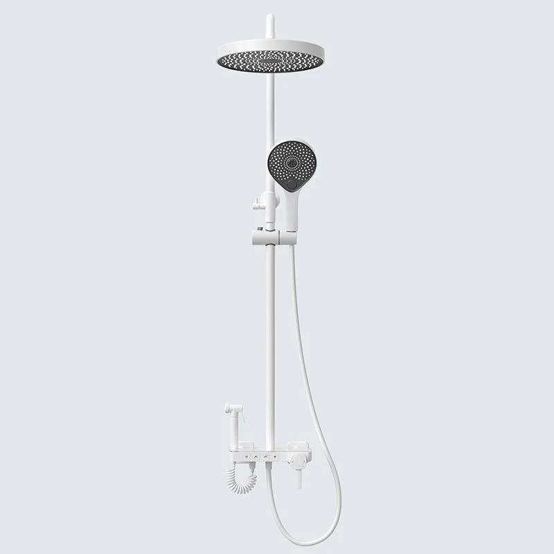 Contemporary Shower Set Dual Shower Head Slide Bar Thermostatic Wall Mounted Shower System -Bathlova