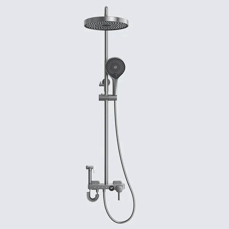 Contemporary Shower Set Dual Shower Head Slide Bar Thermostatic Wall Mounted Shower System -Bathlova