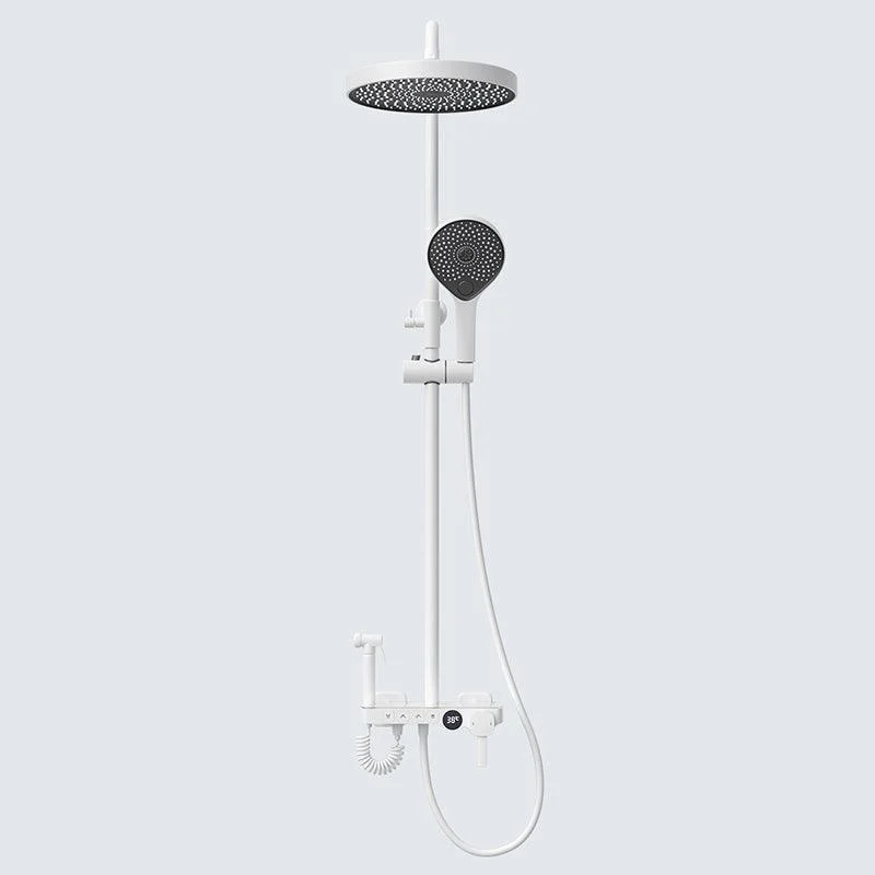 Contemporary Shower Set Dual Shower Head Slide Bar Thermostatic Wall Mounted Shower System -Bathlova