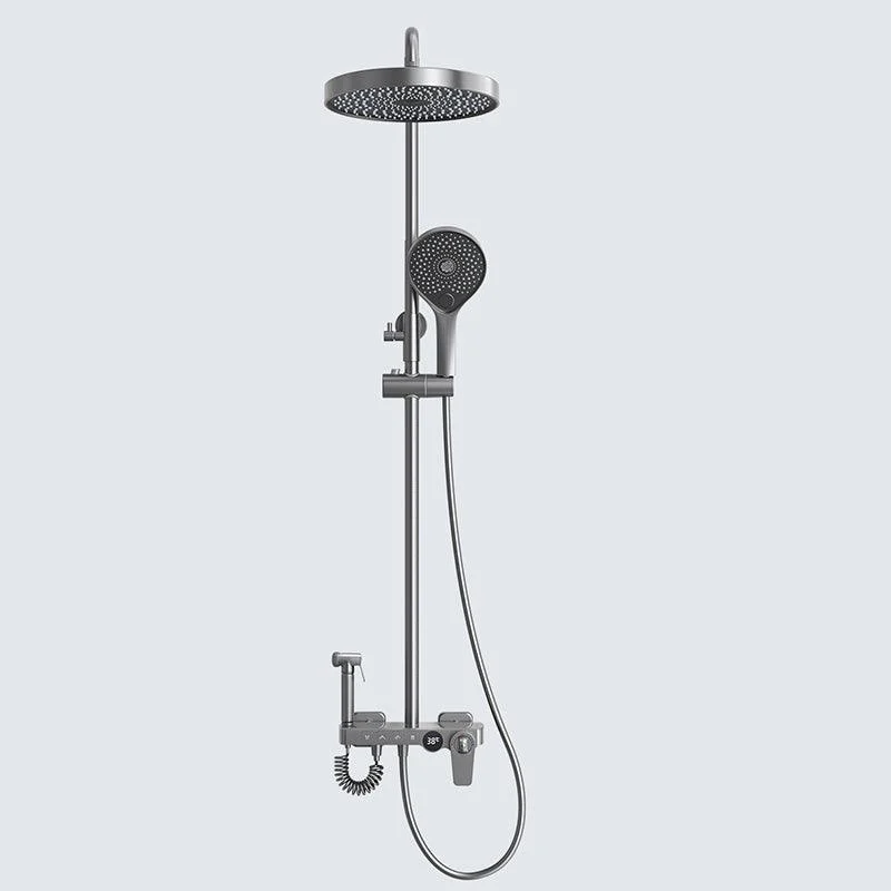 Contemporary Shower Set Dual Shower Head Slide Bar Thermostatic Wall Mounted Shower System -Bathlova