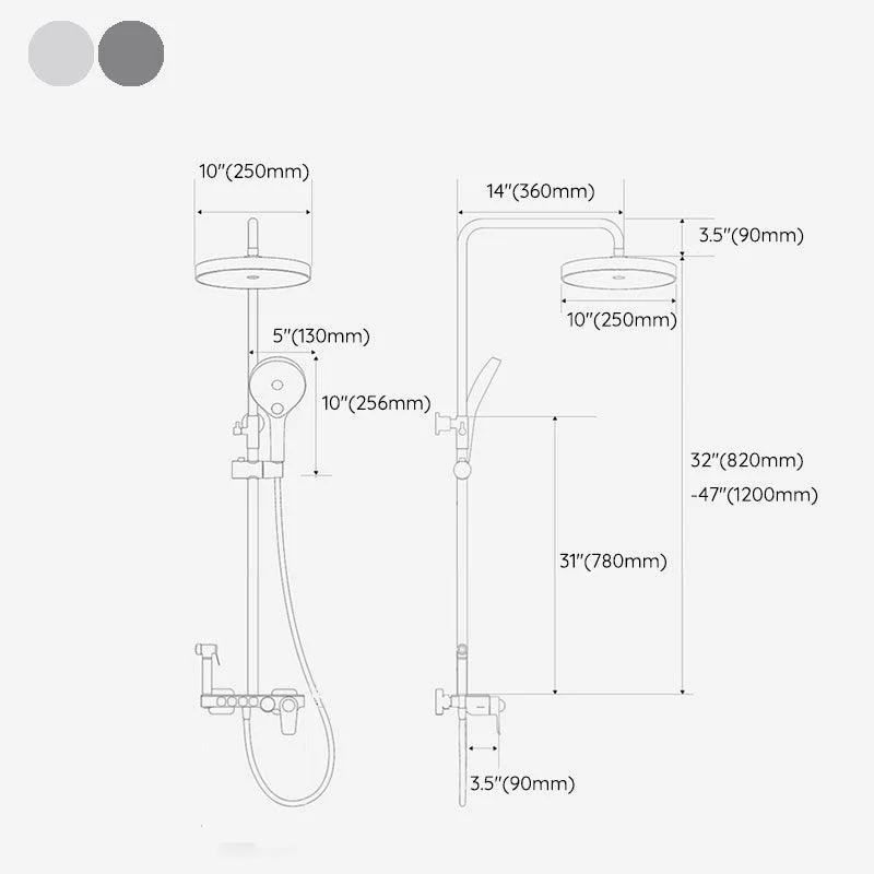 Contemporary Shower Set Dual Shower Head Slide Bar Thermostatic Wall Mounted Shower System -Bathlova