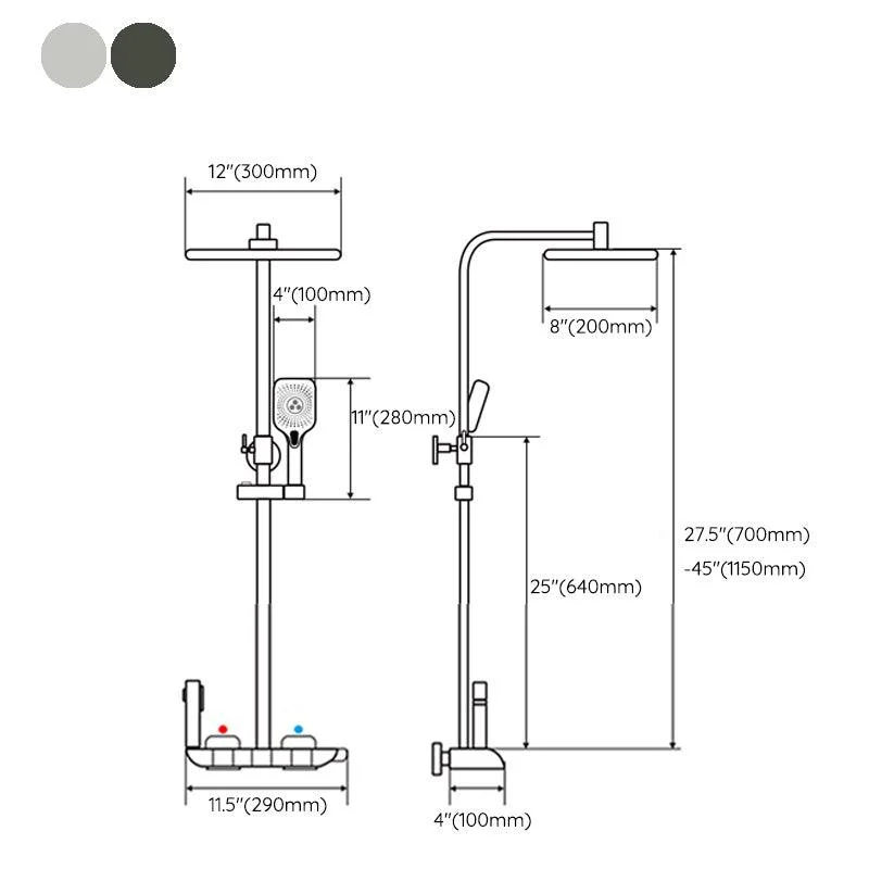 Contemporary Shower Set Handheld Shower Head Slide Bar Wall Mounted Shower System -Bathlova