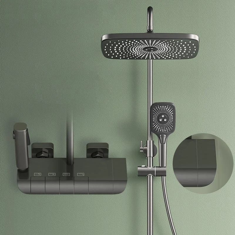 Contemporary Shower Set Handheld Shower Head Slide Bar Wall Mounted Shower System -Bathlova