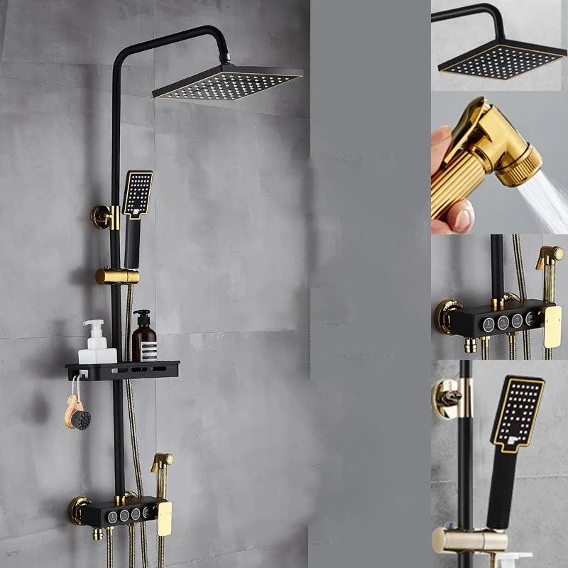 Contemporary Shower Set Slide Bar Adjustable Shower Head Wall Mounted Shower System -Bathlova