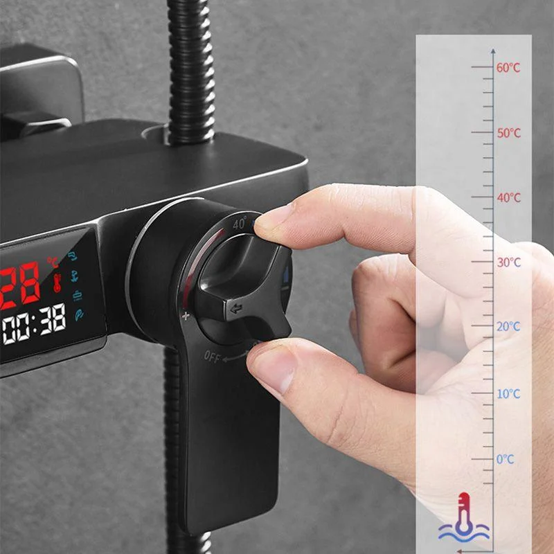 Contemporary Shower Set Slide Bar Adjustable Shower Head Wall Mounted Shower System -Bathlova