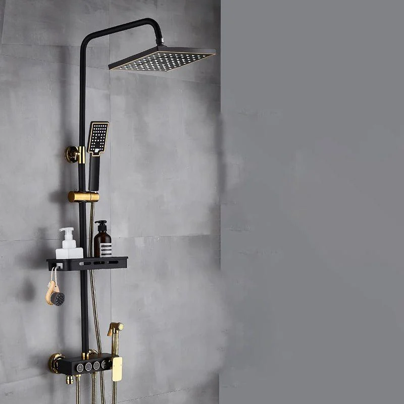 Contemporary Shower Set Slide Bar Adjustable Shower Head Wall Mounted Shower System -Bathlova