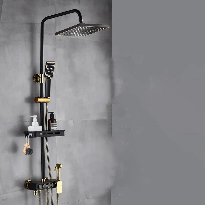 Contemporary Shower Set Slide Bar Adjustable Shower Head Wall Mounted Shower System -Bathlova