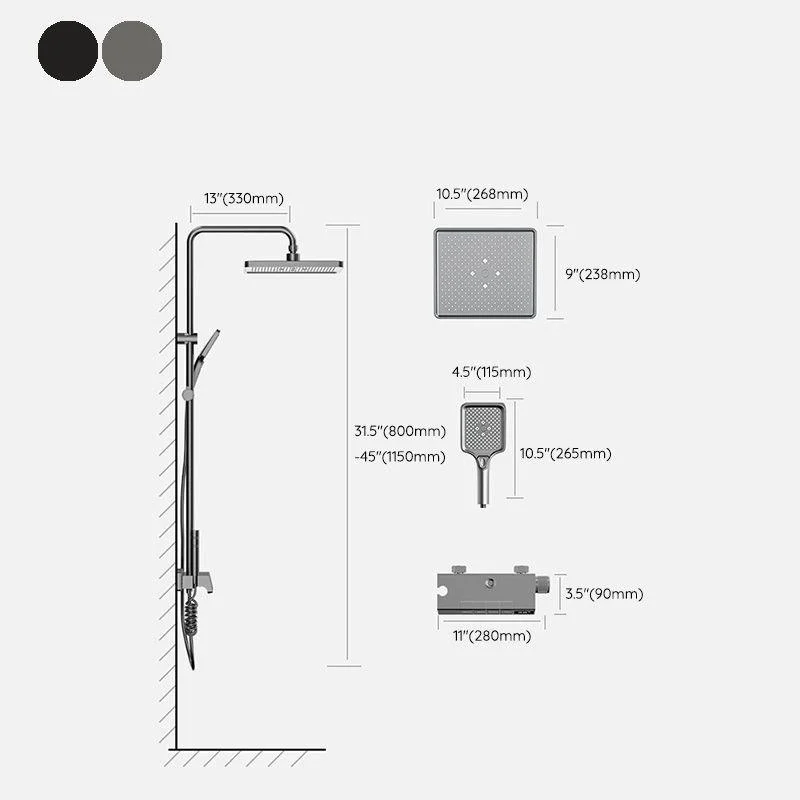 Contemporary Shower Set Slide Bar Dual Shower Head Thermostatic Wall Mounted Shower System -Bathlova