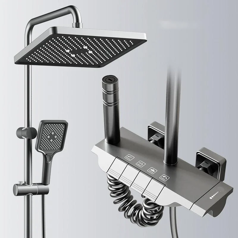 Contemporary Shower Set Slide Bar Dual Shower Head Thermostatic Wall Mounted Shower System -Bathlova