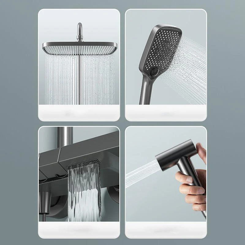 Contemporary Shower Set Slide Bar Handheld Shower Head Wall Mounted Shower System -Bathlova